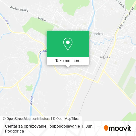 Centar za obrazovanje i osposobljavanje 1. Jun map