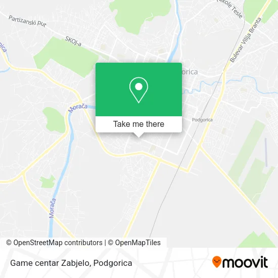 Game centar Zabjelo map