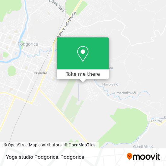 Yoga studio Podgorica map