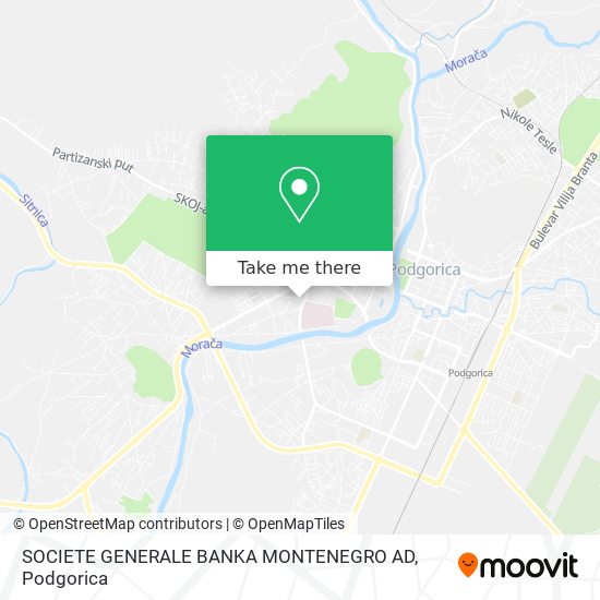 SOCIETE GENERALE BANKA MONTENEGRO AD map