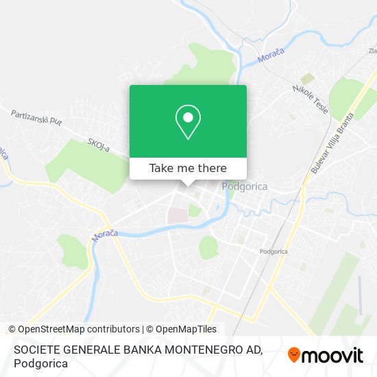 SOCIETE GENERALE BANKA MONTENEGRO AD map