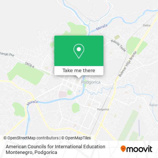 American Councils for International Education Montenegro map