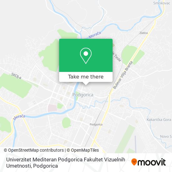 Karta Univerzitet Mediteran Podgorica Fakultet Vizuelnih Umetnosti