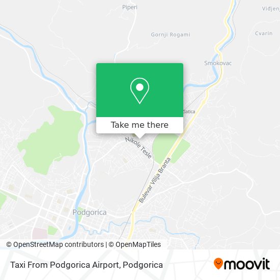 Taxi From Podgorica Airport map