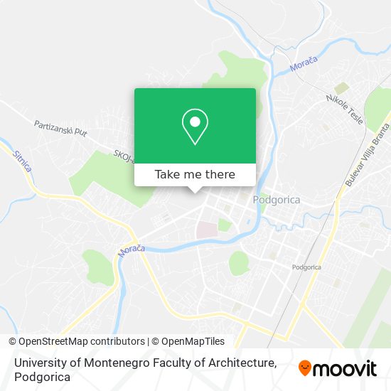 University of Montenegro Faculty of Architecture map
