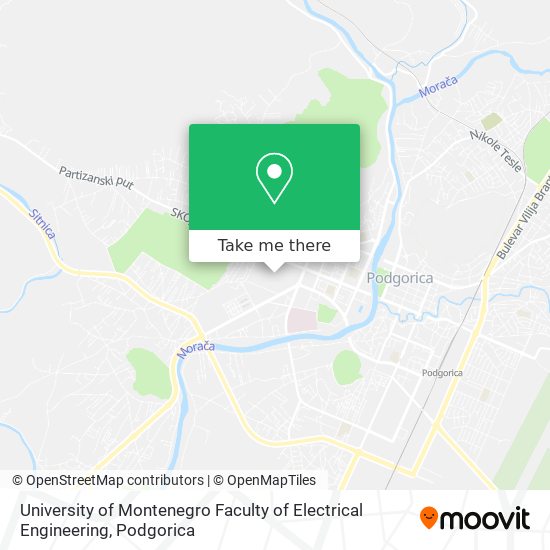 University of Montenegro Faculty of Electrical Engineering map