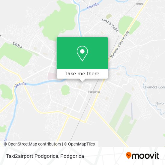 Taxi2airport Podgorica map
