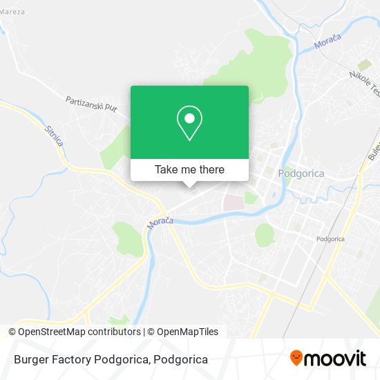 Karta Burger Factory Podgorica