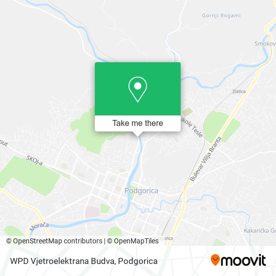 WPD Vjetroelektrana Budva map