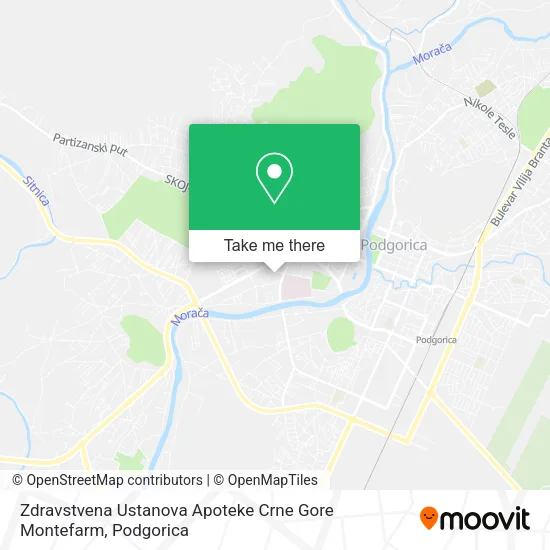 Zdravstvena Ustanova Apoteke Crne Gore Montefarm map