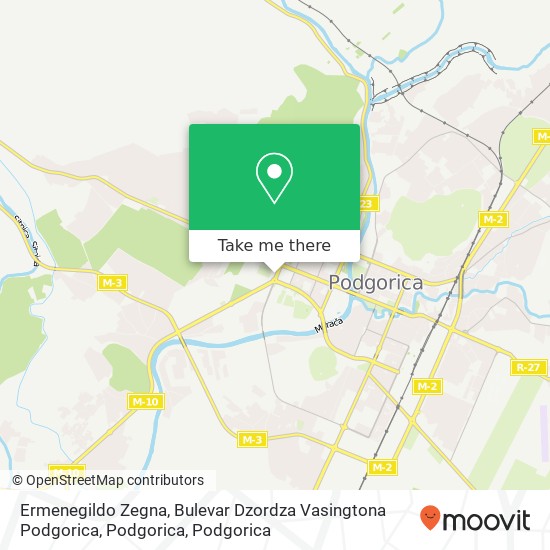 Ermenegildo Zegna, Bulevar Dzordza Vasingtona Podgorica, Podgorica map
