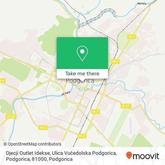 Karta Djecji Outlet Idekse, Ulica Vučedolska Podgorica, Podgorica, 81000