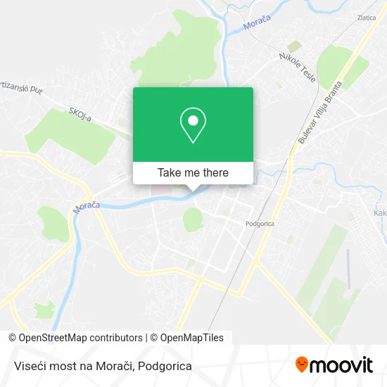 Viseći most na Morači map