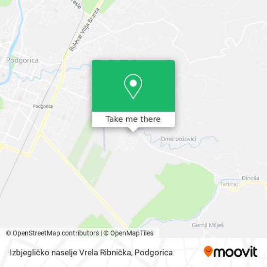 Karta Izbjegličko naselje Vrela Ribnička