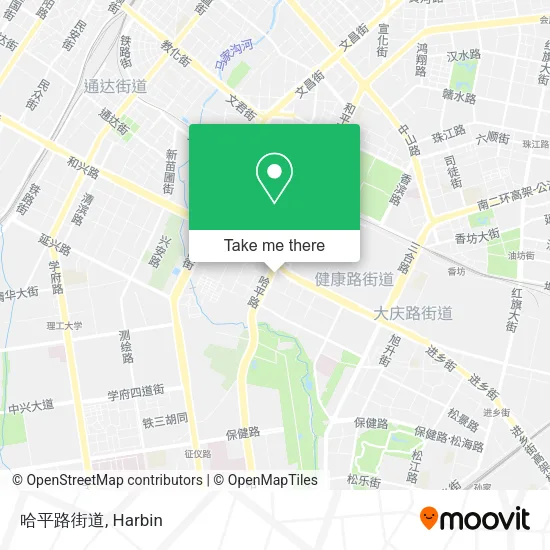 哈平路街道 map