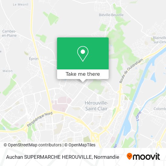 Auchan SUPERMARCHE HEROUVILLE map