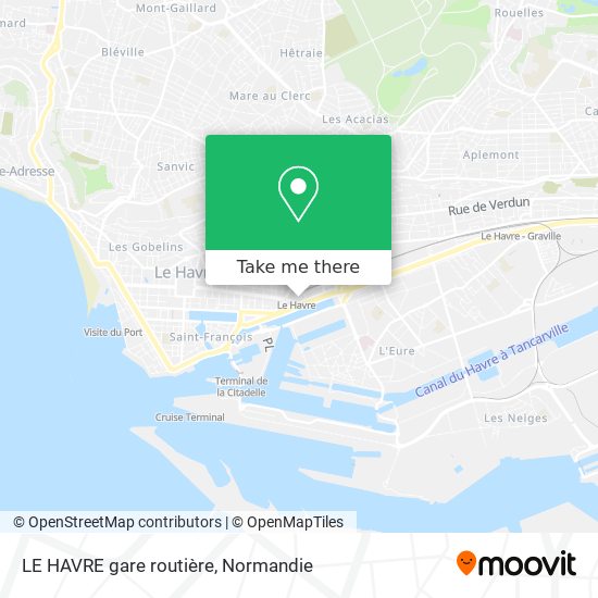 Mapa LE HAVRE gare routière