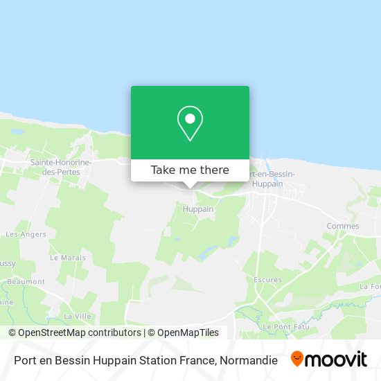 Port en Bessin Huppain Station France map