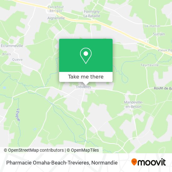 Mapa Pharmacie Omaha-Beach-Trevieres