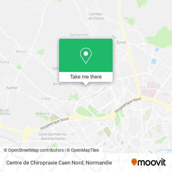 Mapa Centre de Chiropraxie Caen Nord