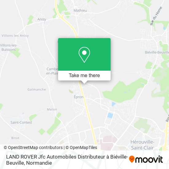 Mapa LAND ROVER Jfc Automobiles Distributeur à Biéville-Beuville
