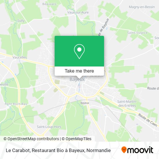 Mapa Le Carabot, Restaurant Bio à Bayeux