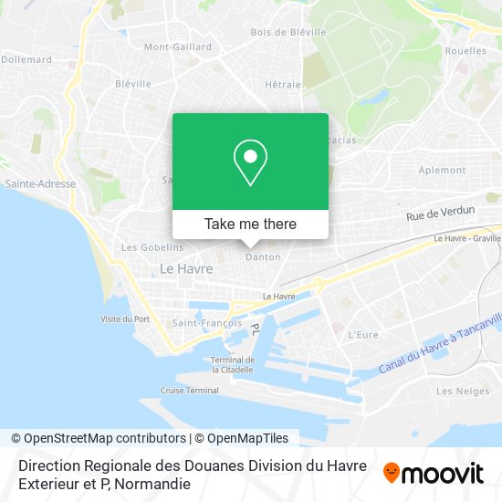 Mapa Direction Regionale des Douanes Division du Havre Exterieur et P