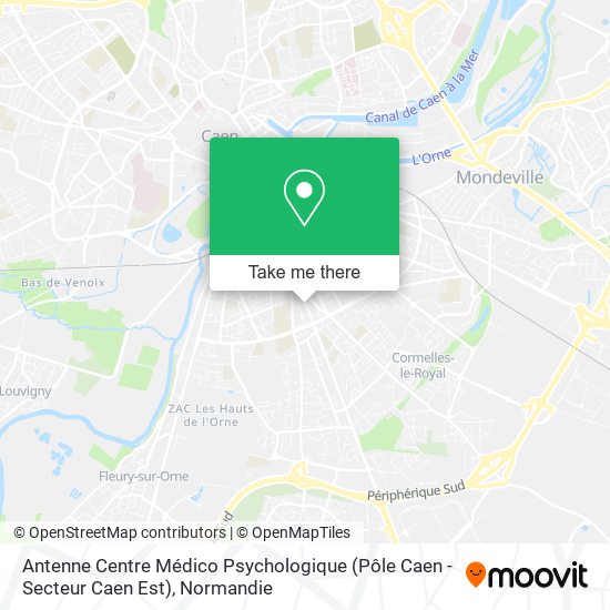 Mapa Antenne Centre Médico Psychologique (Pôle Caen - Secteur Caen Est)
