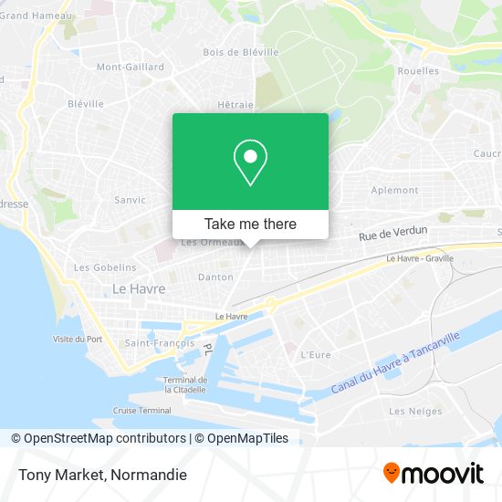Mapa Tony Market
