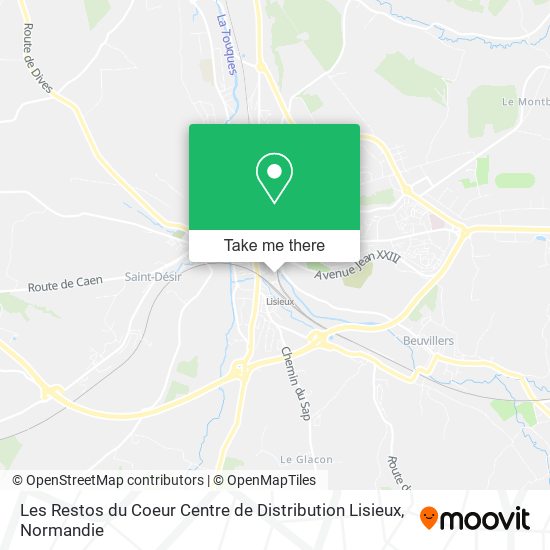 Les Restos du Coeur Centre de Distribution Lisieux map