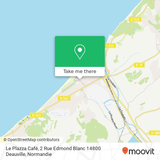 Mapa Le Plazza Café, 2 Rue Edmond Blanc 14800 Deauville