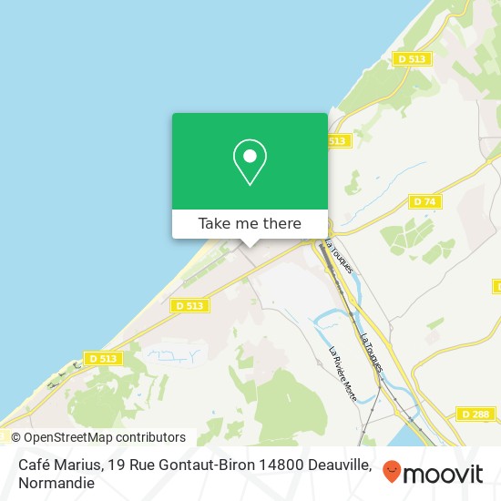 Mapa Café Marius, 19 Rue Gontaut-Biron 14800 Deauville
