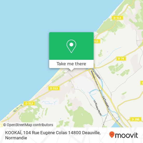 Mapa KOOKAÏ, 104 Rue Eugène Colas 14800 Deauville