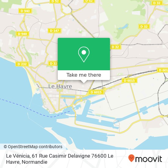 Mapa Le Vénicia, 61 Rue Casimir Delavigne 76600 Le Havre