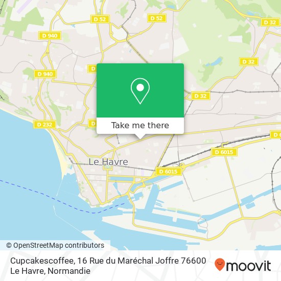 Mapa Cupcakescoffee, 16 Rue du Maréchal Joffre 76600 Le Havre