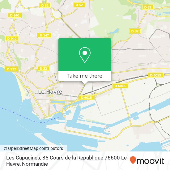 Mapa Les Capucines, 85 Cours de la République 76600 Le Havre