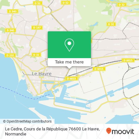 Le Cedre, Cours de la République 76600 Le Havre map