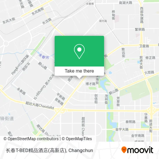 长春T-BED精品酒店(高新店) map