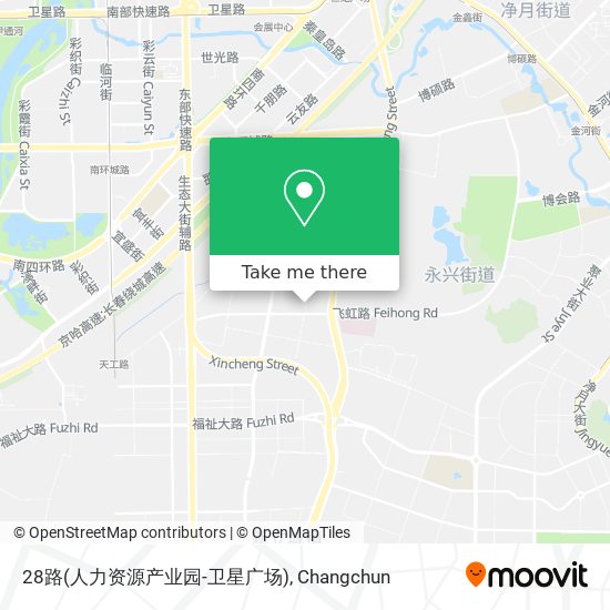 28路(人力资源产业园-卫星广场) map