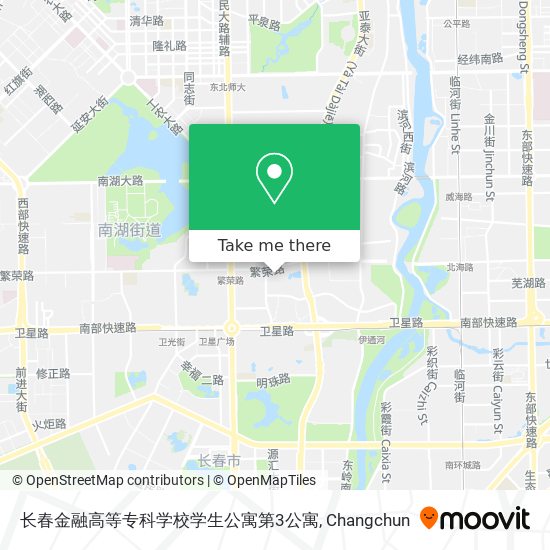 长春金融高等专科学校学生公寓第3公寓 map