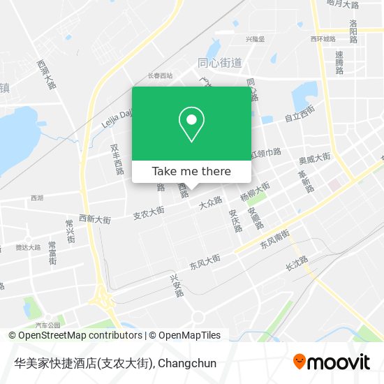 华美家快捷酒店(支农大街) map