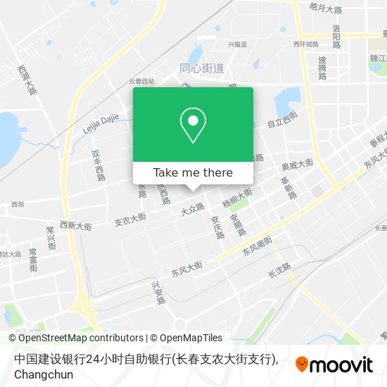 中国建设银行24小时自助银行(长春支农大街支行) map