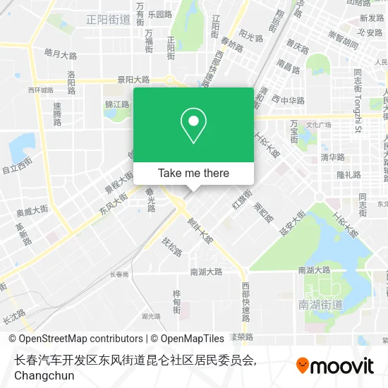 长春汽车开发区东风街道昆仑社区居民委员会 map