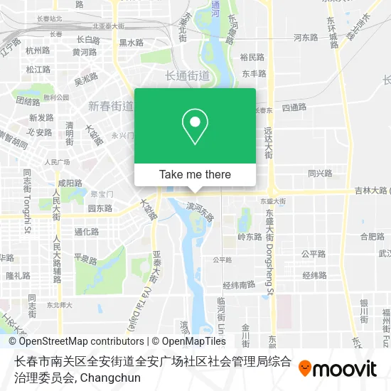 长春市南关区全安街道全安广场社区社会管理局综合治理委员会 map