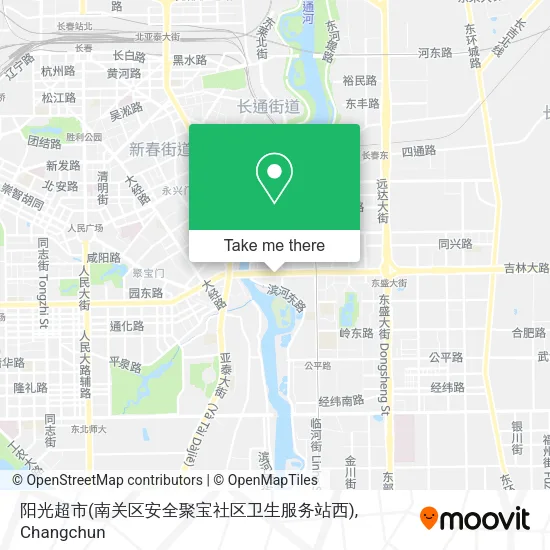 阳光超市(南关区安全聚宝社区卫生服务站西) map