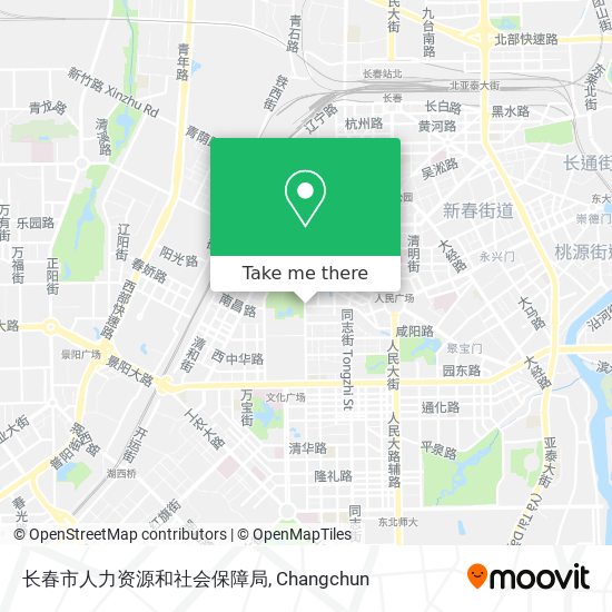 长春市人力资源和社会保障局 map