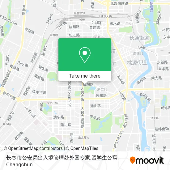 长春市公安局出入境管理处外国专家,留学生公寓 map