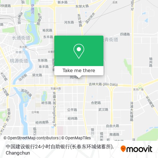 中国建设银行24小时自助银行(长春东环城储蓄所) map