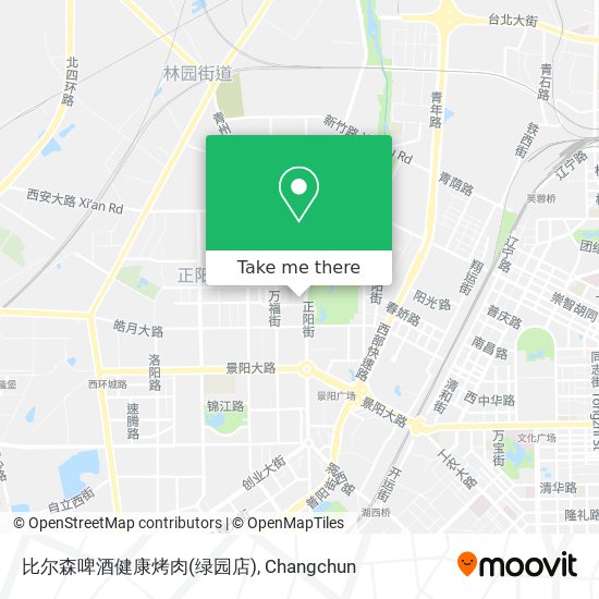 比尔森啤酒健康烤肉(绿园店) map