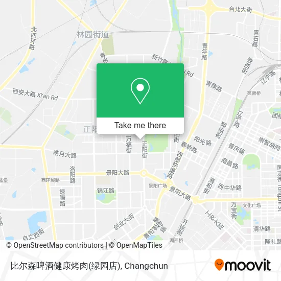 比尔森啤酒健康烤肉(绿园店) map